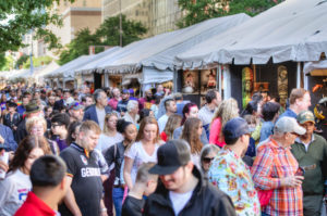 Gatering of people in a food festival
