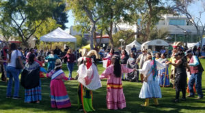 People in traditional outfits