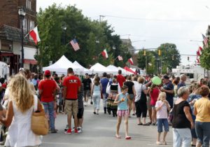 People in a food festival