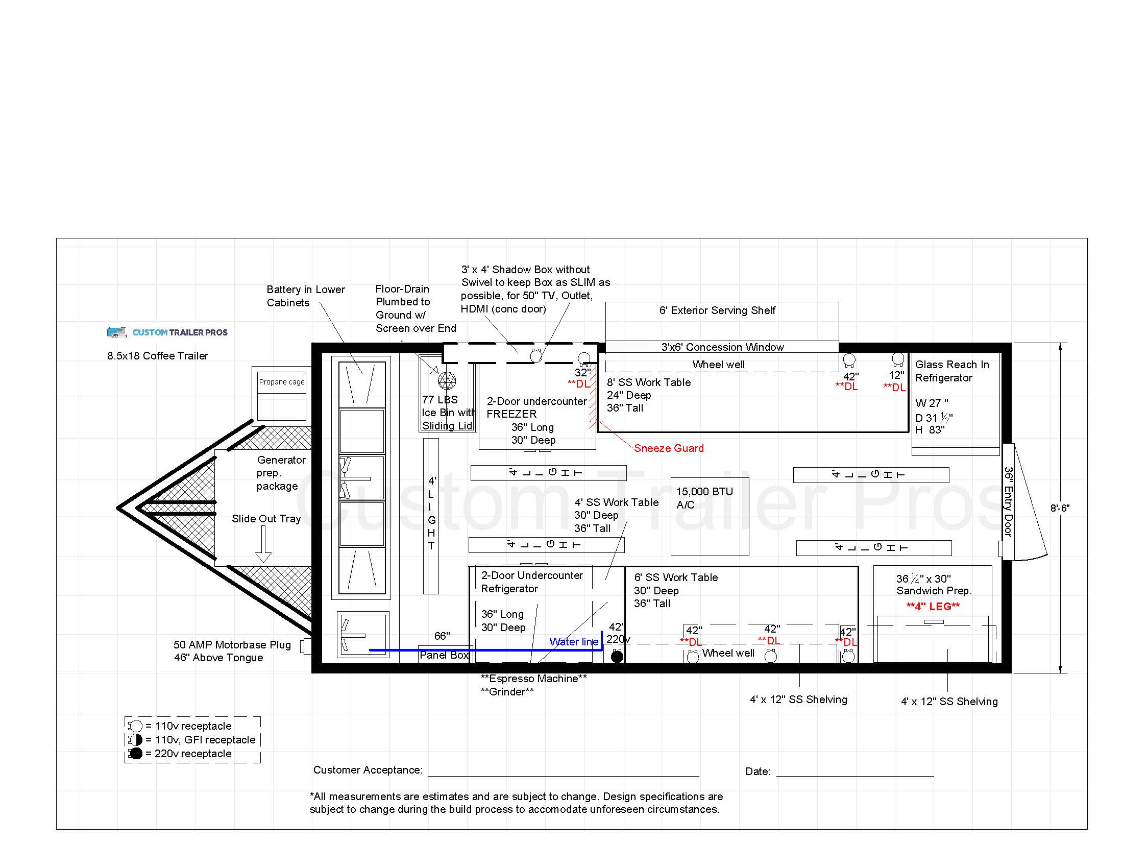 8.5x18 Coffee Trailer Custom Trailer Pros