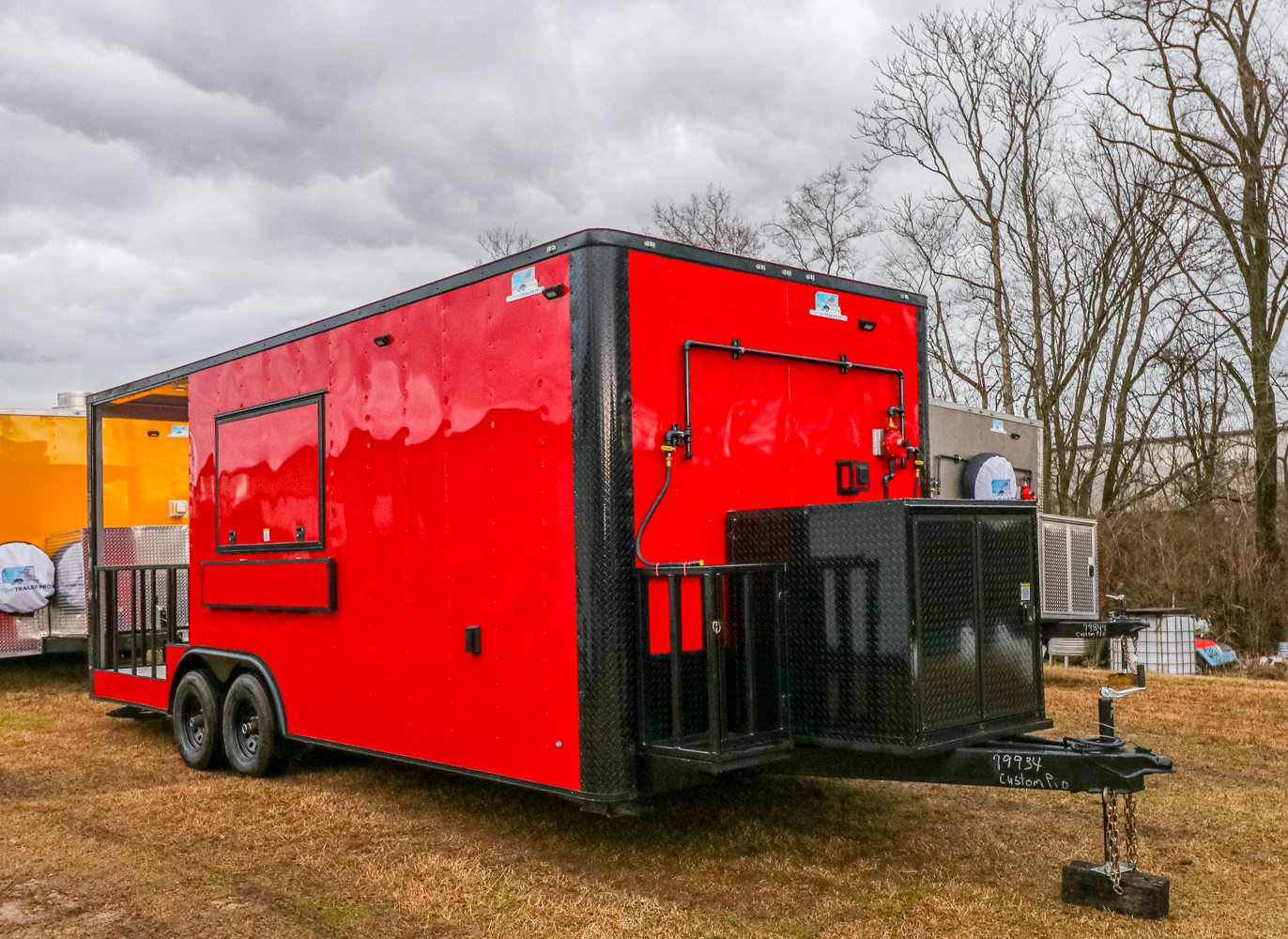 8.5x22 Red Blackout BBQ Trailer
